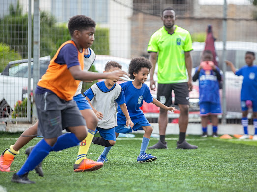 Children training on the pitch